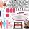 200-Piece Cake Decorating Kit – Turntable, Leveler, 111 Piping Bags, 55 Tips, Spatulas & Tutorial
